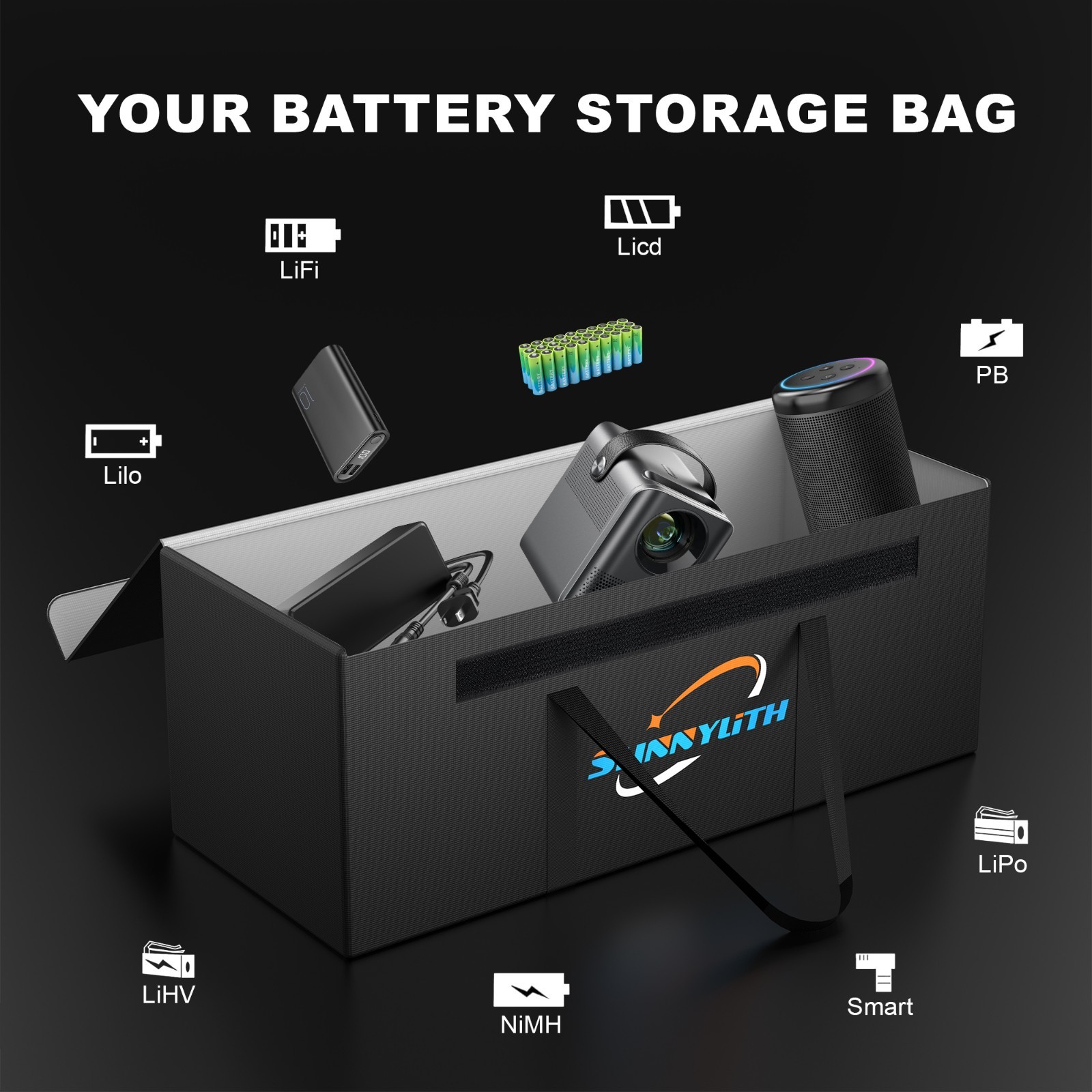 12V 200Ah Battery Safe Bag LiFePO4 Lithium Battery Fireproof Waterproof