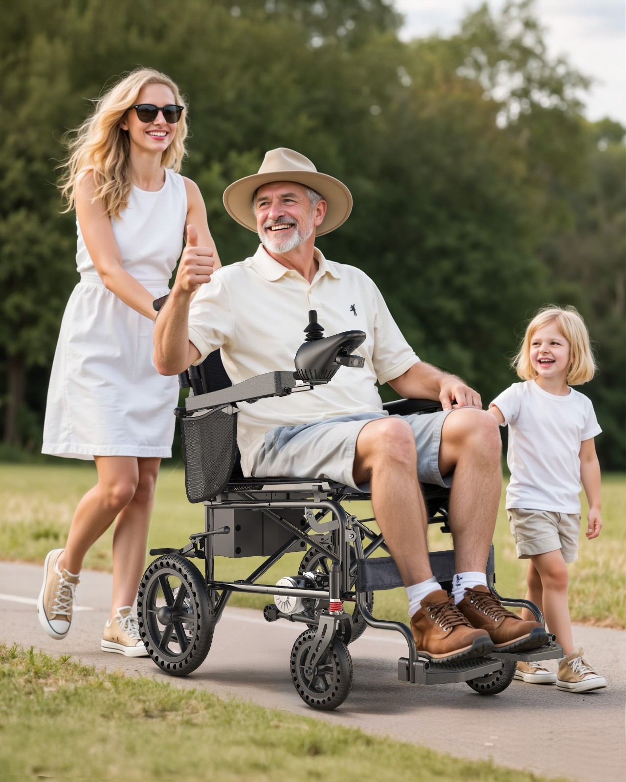 22" Extra Wide Seat Electric Wheelchairs for Adults & Seniors, Support 330 lbs