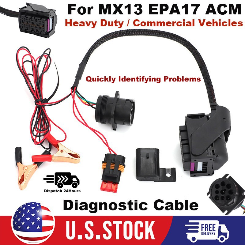 Diagnostic Cable For Paccar MX13 EPA17 ACM & Heavy Duty / Commercial Vehicles US