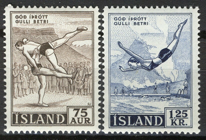 Iceland 1955, Sports set VF MNH, Mi 298-299