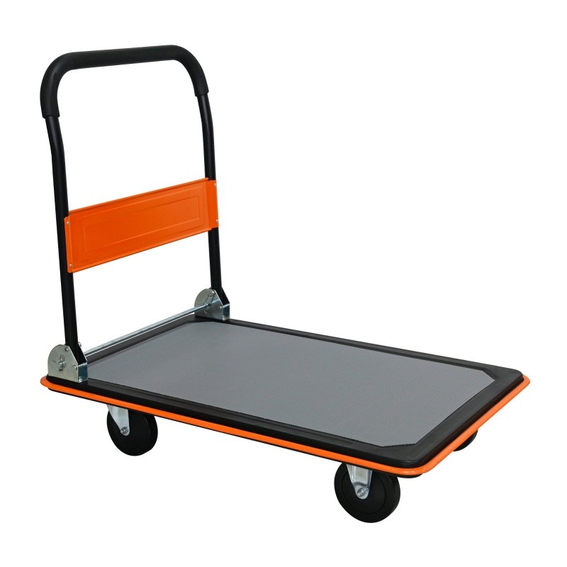 660lbs Flatbed Cart, Orange Foldable Cart Dolly 35.4"X23.6" Platform Hand Truck