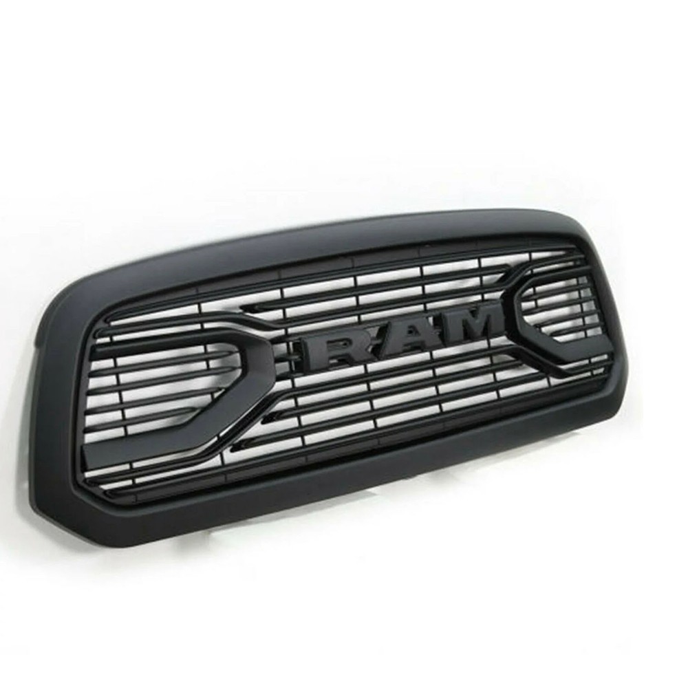 Big Horn Style Grille For 2013-2018 Dodge Ram 1500 Bumper W/Letters Matte Black