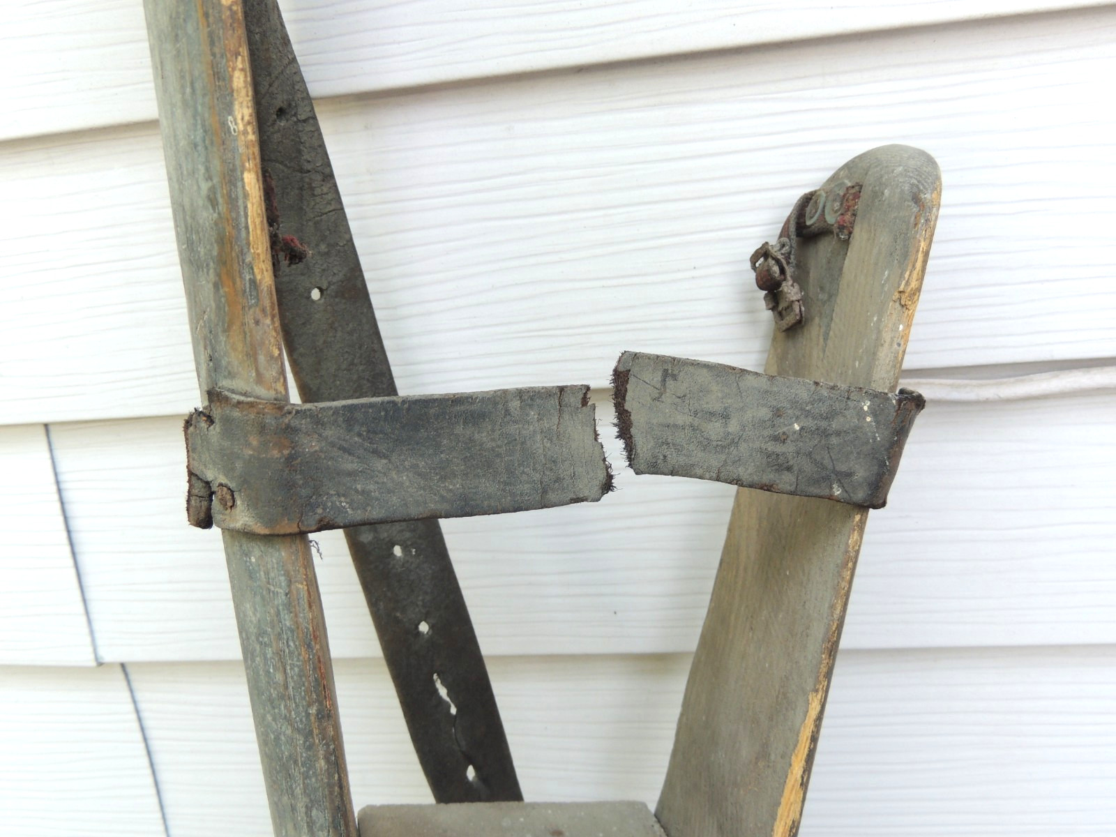 Antique Prosthetic Peg Leg Civil War Era 1860's w/ Leather Straps, 38" Tall