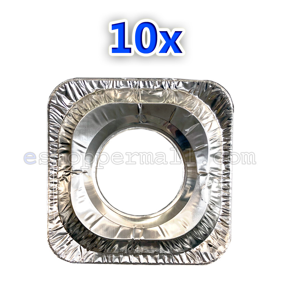 10 to 60 Pcs Aluminum Foil Square Gas Burner Disposable Bib Liners Stove Covers