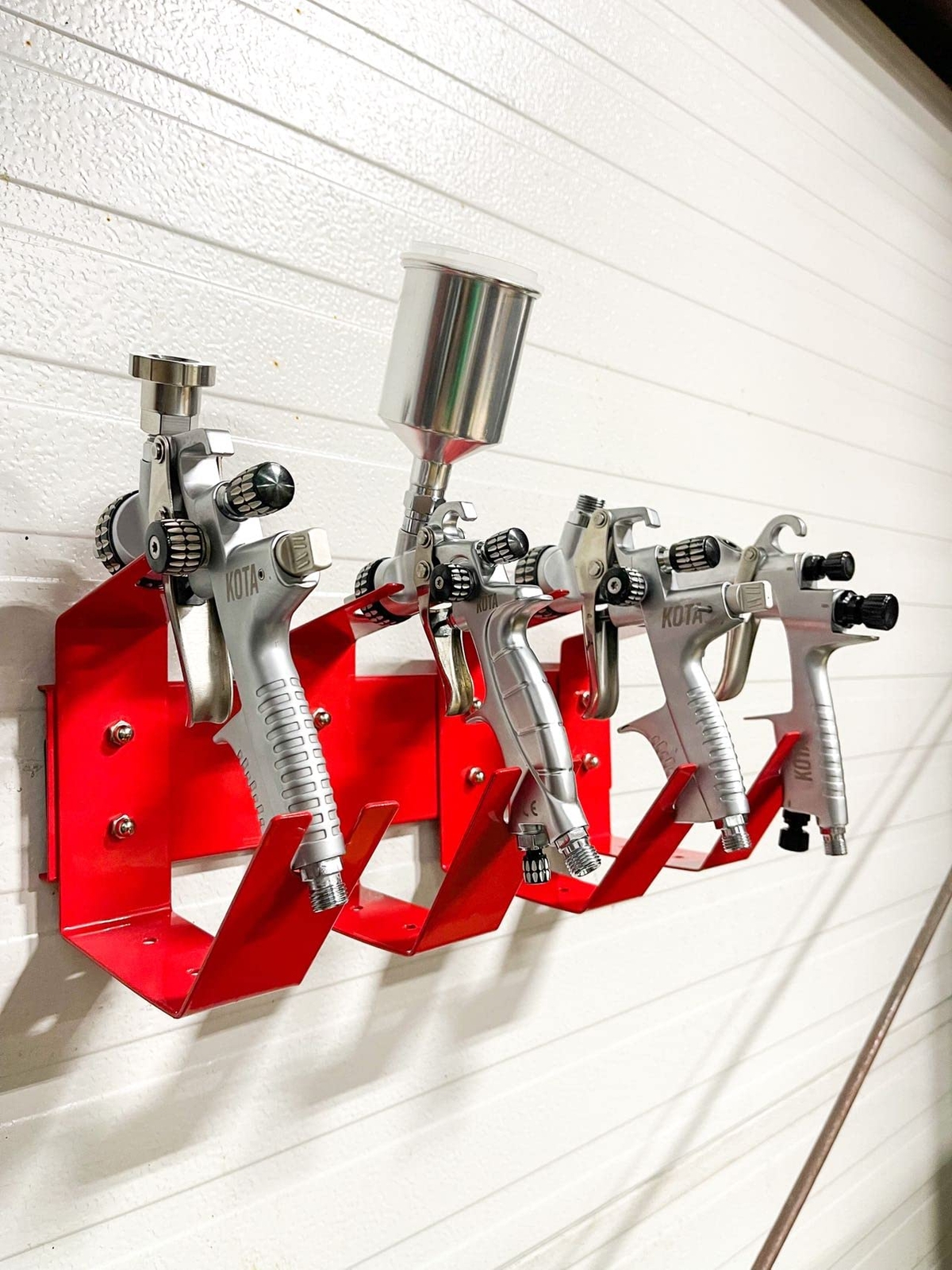 Magnetic Paint Spray Gun Holder Stand, Holds 4 Gravity Feed