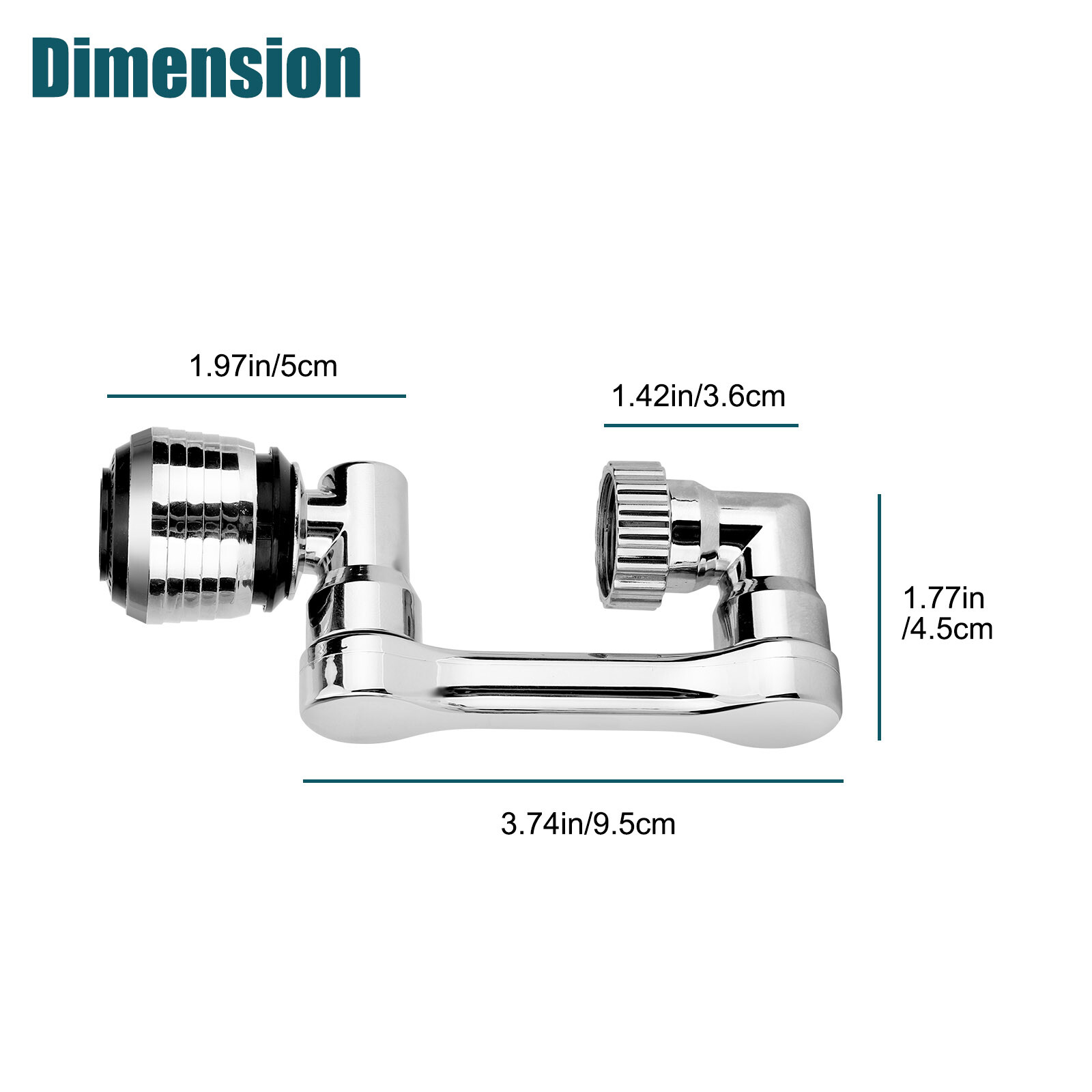 2 Pack Universal 1080° Swivel Extension Faucet Rotate Robotic Arm Tap Extenders