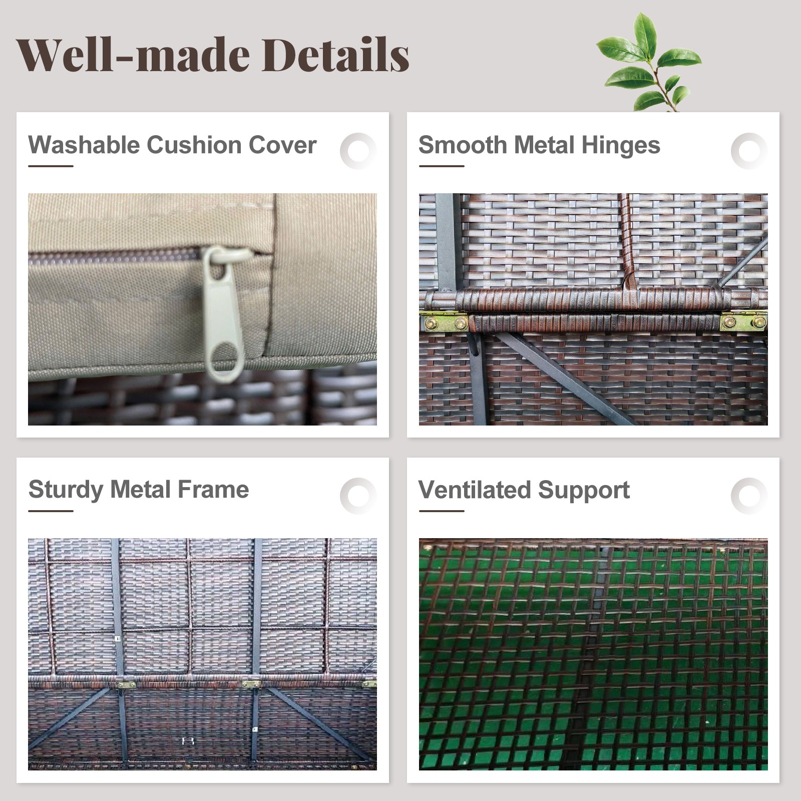 42 Gallon Outdoor Deck Box w/ Seating for Garden Tools & Pool Supplies for