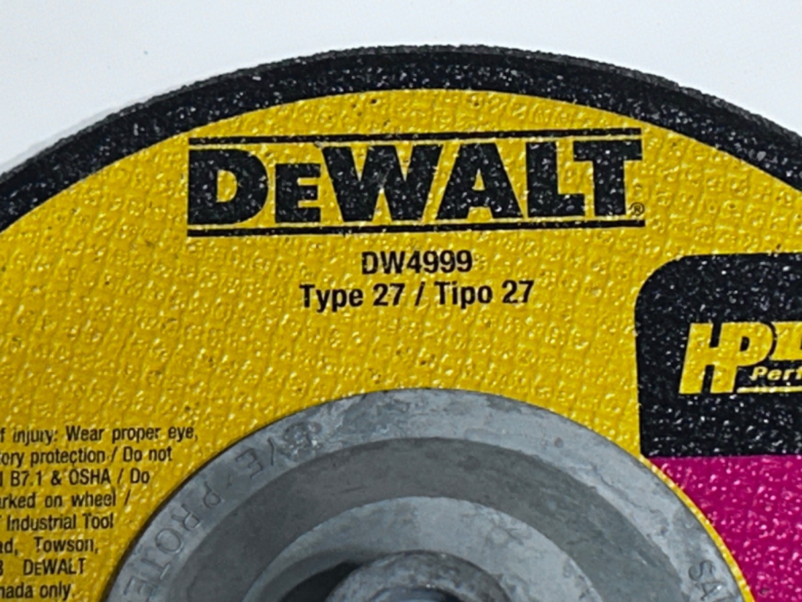 (10) DEWALT DW4999 Depressed Center Grinding Wheel Type 27, 7" x 1/4" x 5/8"-11