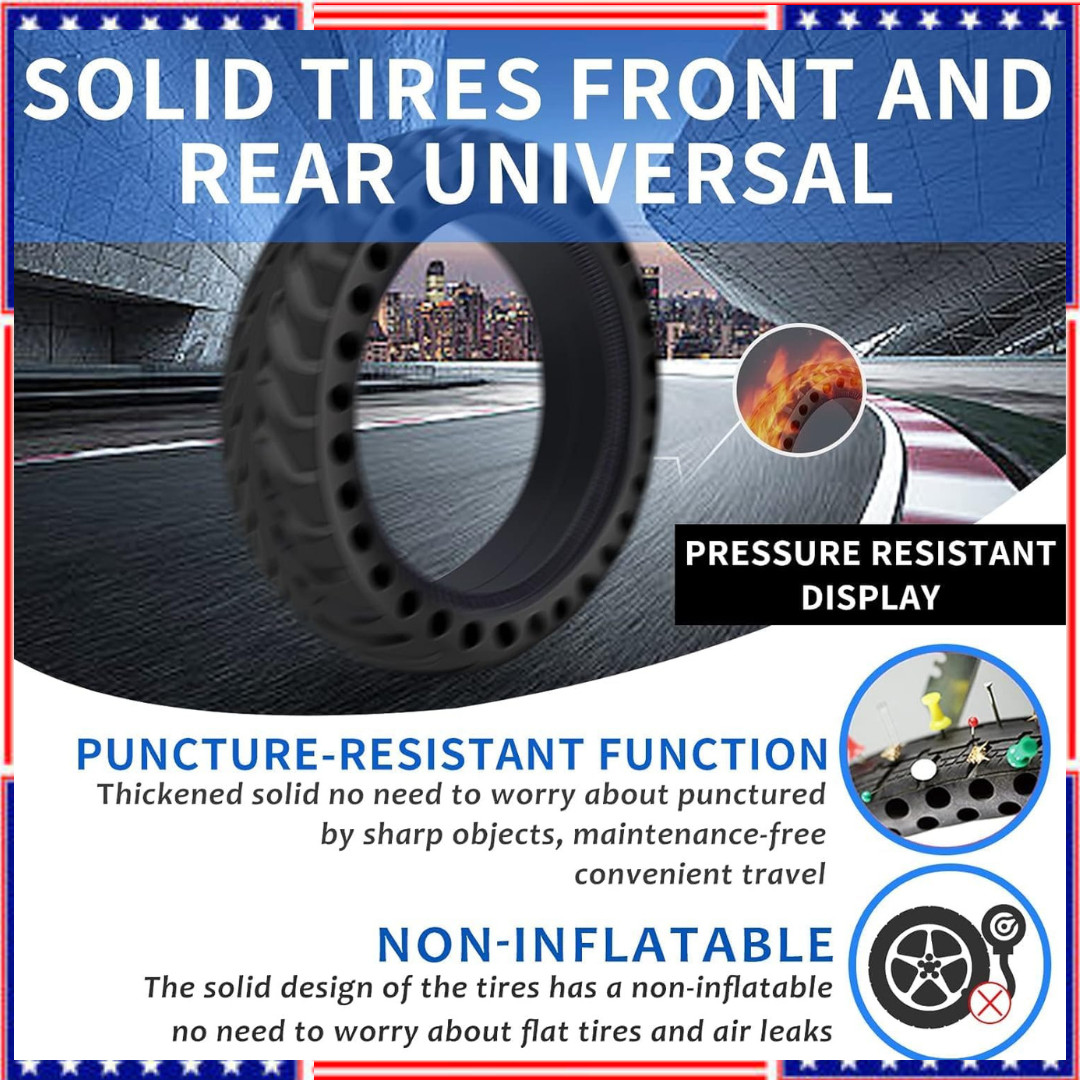 50/75-6.1 Tubeless Solid Tires for Electric Scooter,8 1/2 x2 Tire for Gotrax GXL