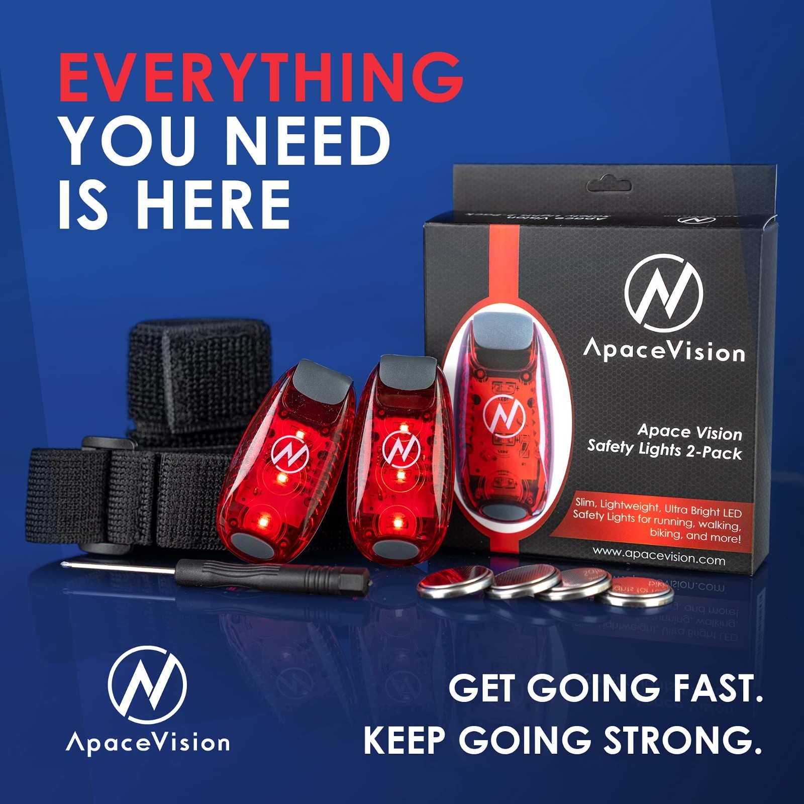 LED Safety Light 2 Pack Clip On Strobe Running Lights for Runners Bike Dog