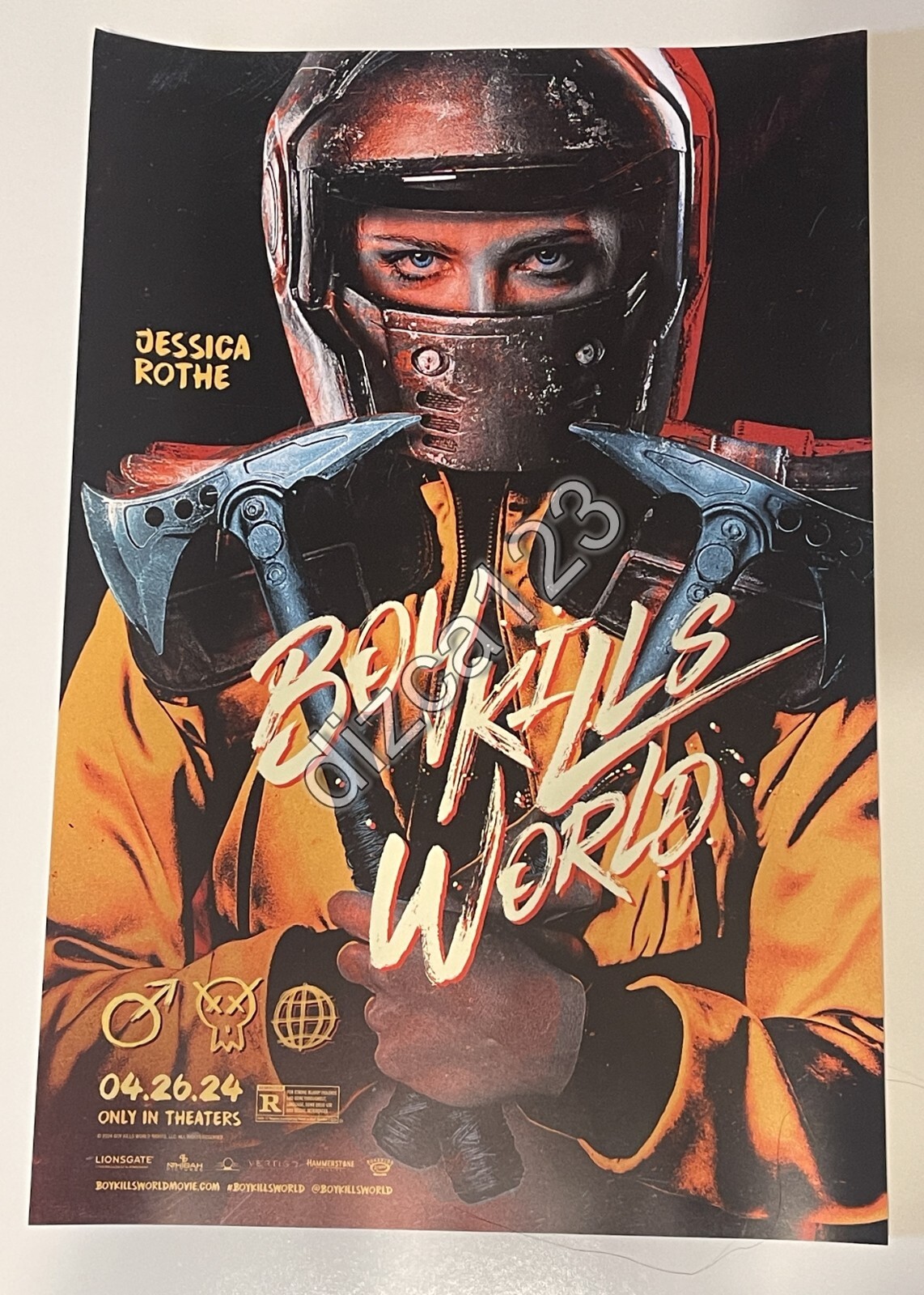 Wondercon 2024 Poster Boy Kills World Jessica Rothe Lionsgate 13.5 x 20