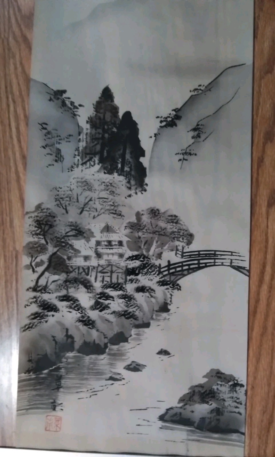 Vintage Japanese Kakejiku Inkwash Paintings 3 Scrolls