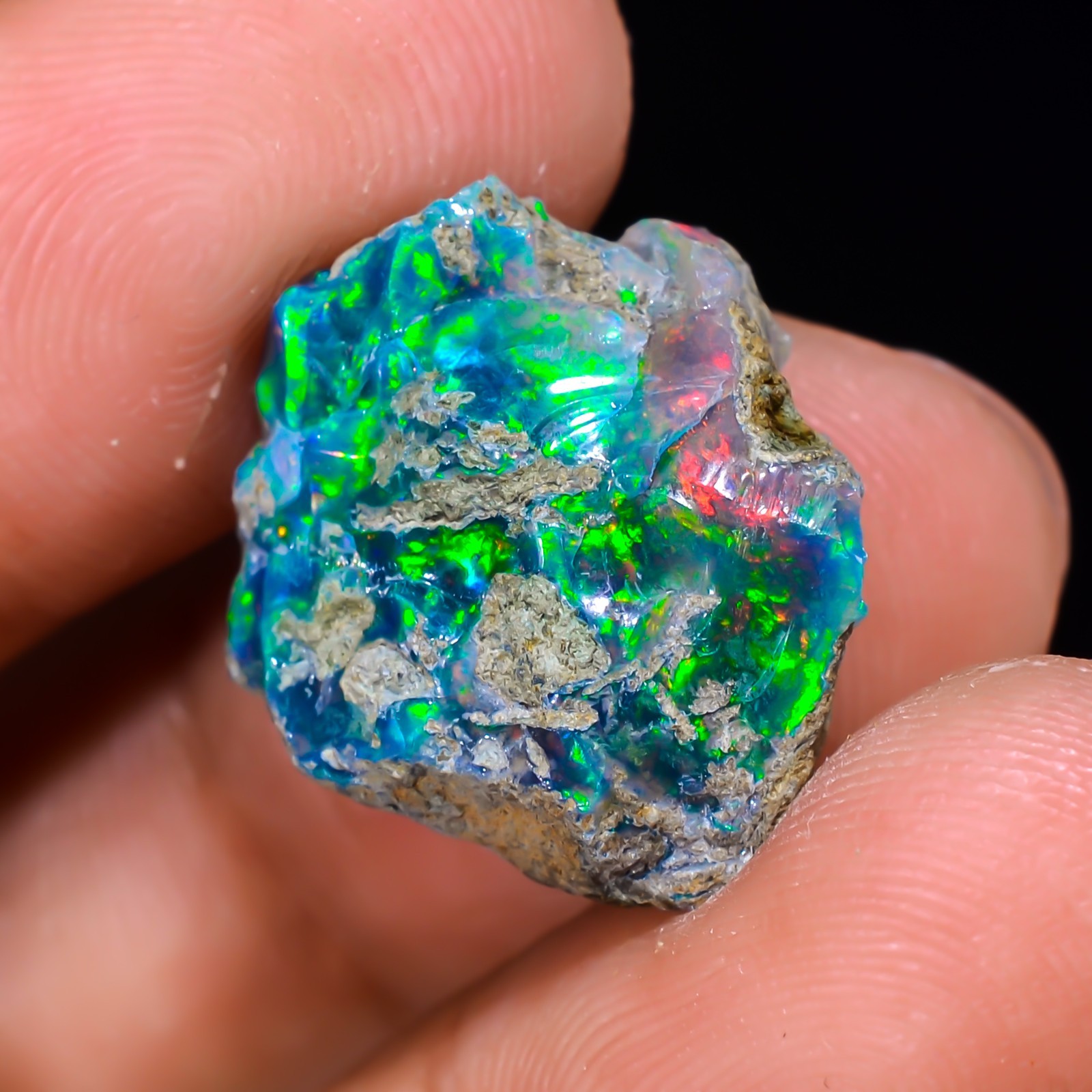 Black Ethiopian Opal Rough, Jewelry Grade Welo Opal Rough, Multi Fire Opal Raw