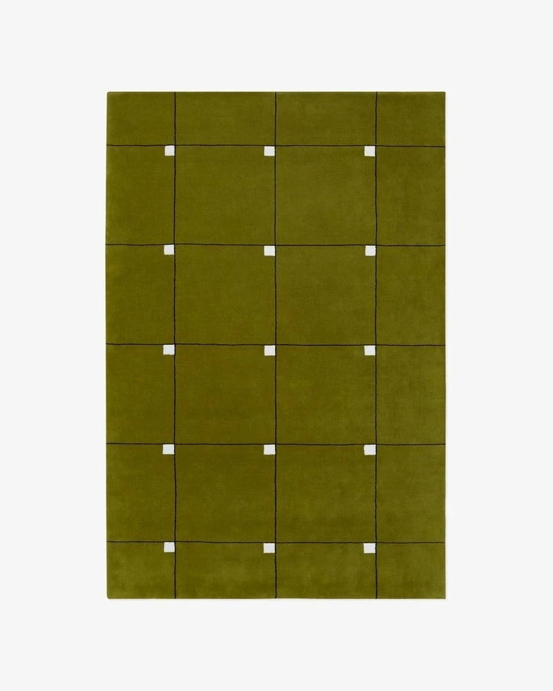 Hand Tufted Wool Area Rug 9x12 ft - Nordic Knots Milano Green 8x10 any size