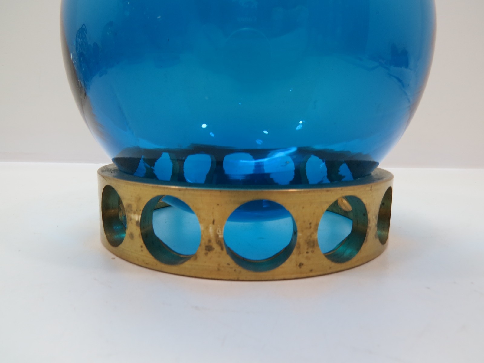 BRASS 6+3/4"- 8" DIAMETER GLASS FLOAT BALL HOLDER no balls included (F4A161D)