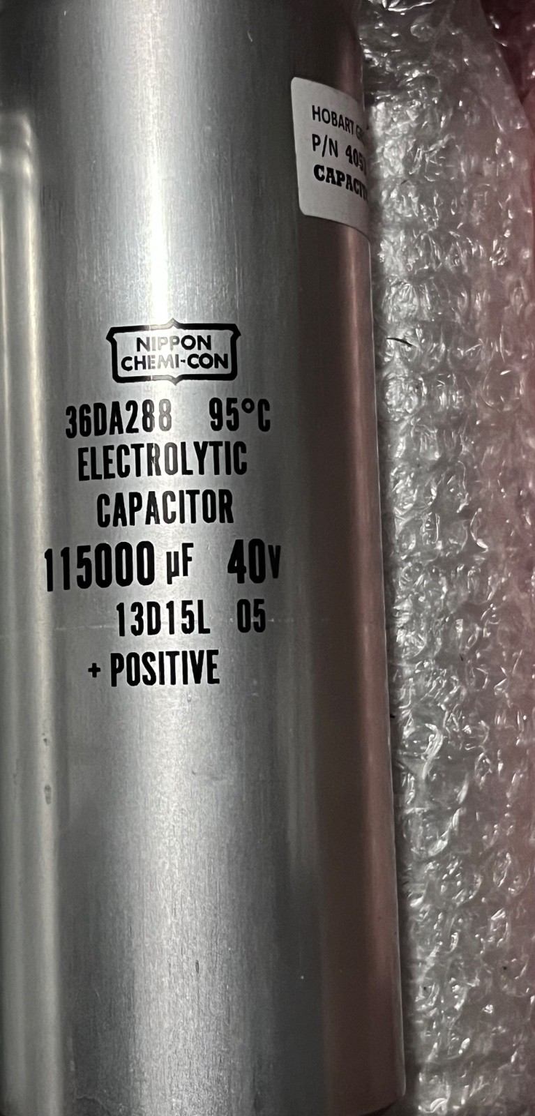 Hobart Capacitor 405278-007 Nippon Chemi-Con 36DA288 Electrolytic Capacitor