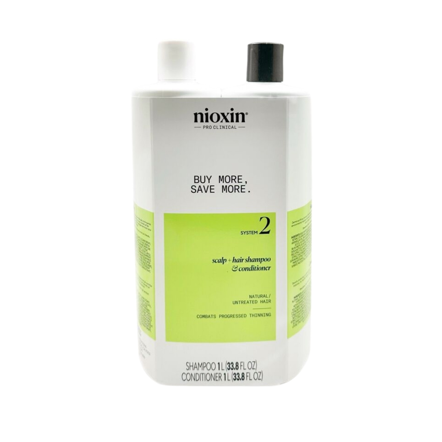 Nioxin System #2, Shampoo AND Conditioner for Natural Hair Liter Duo, 33.8 oz