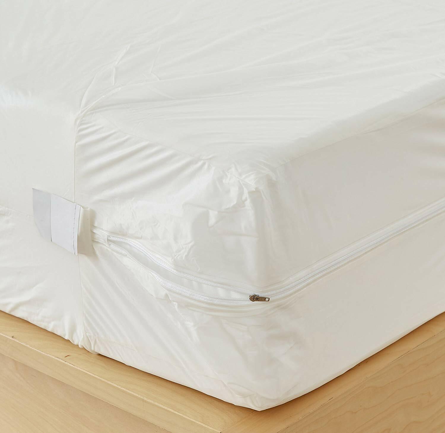 BED BUG PROOF ~ Waterproof Zippered Vinyl Mattress Cover ENCASEMENT King Queen