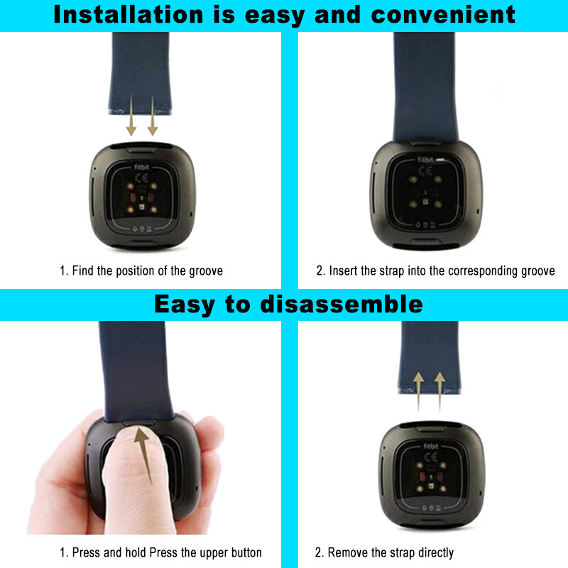 Replacement Silicone Band Strap Wristband For Fitbit Versa 4 Versa 3