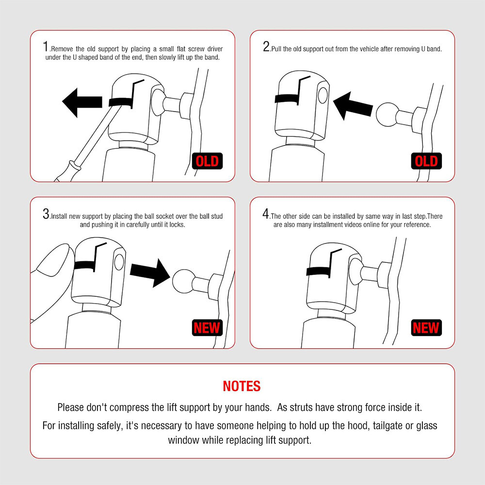 Front Hood Struts Shocks Lift Supports 6489 for 2011- 2014 Hyundai Sonata 4 Door