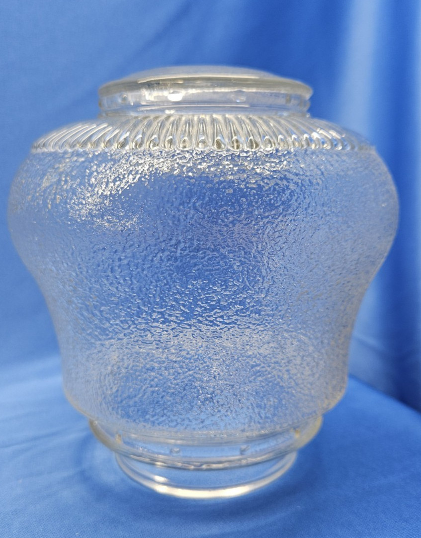 Clear Smoke Tint Textured Ceiling Light Bulb Globe Shade Pear Shape 3" Hole