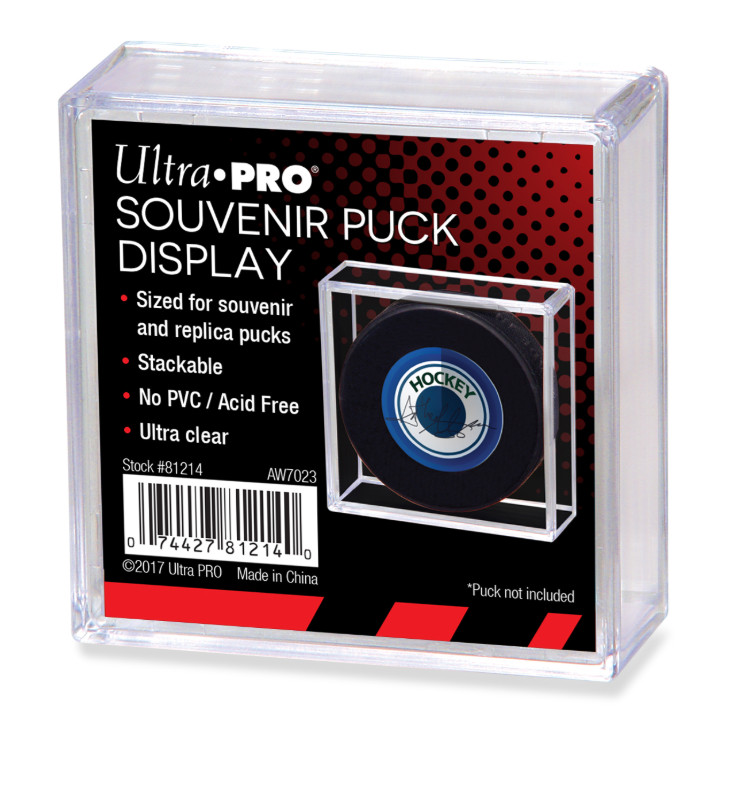 Ultra Pro Square Hockey Puck Display Case Stackable Cube Holder Souvenir Pucks