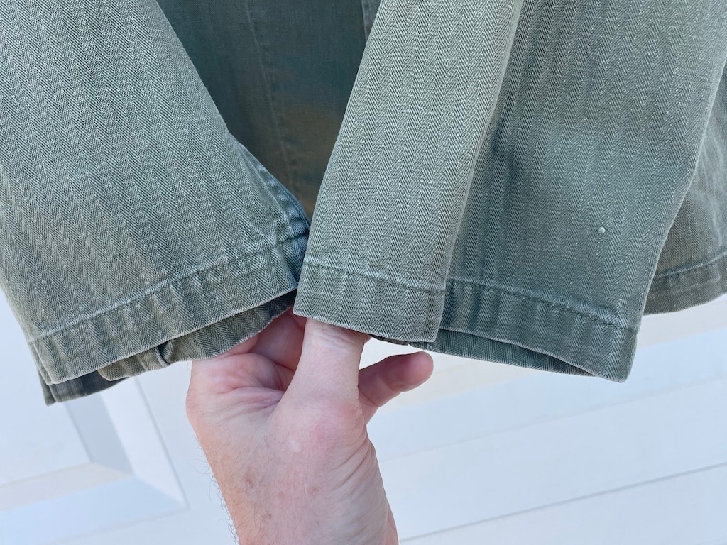 VTG WW2 US Military Army green button field shirt jacket HBT OG 107 Poplin WWII