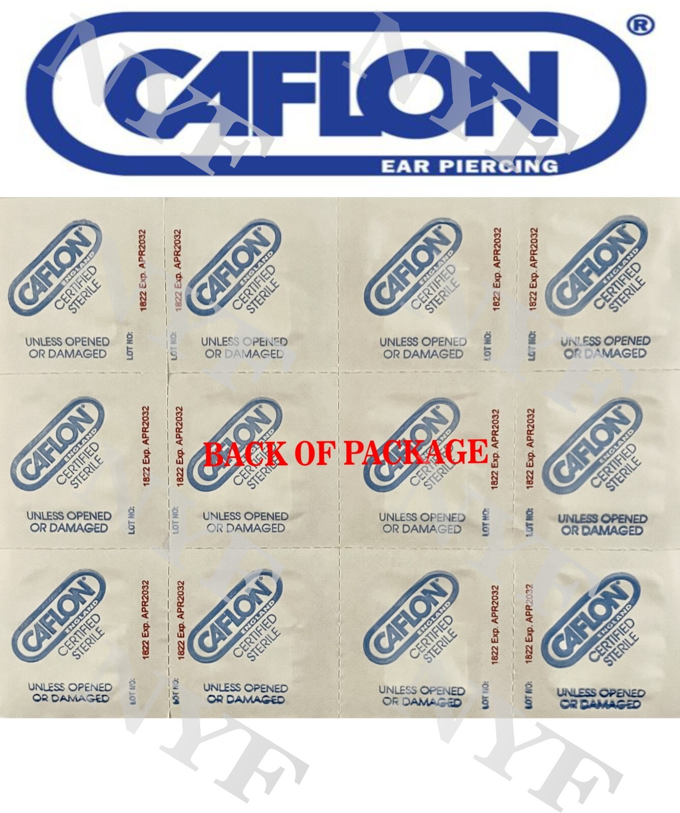 Ear Piercing Earring Studs 1 pr or 12 prs Caflon Studex Sterile Surgical Steel