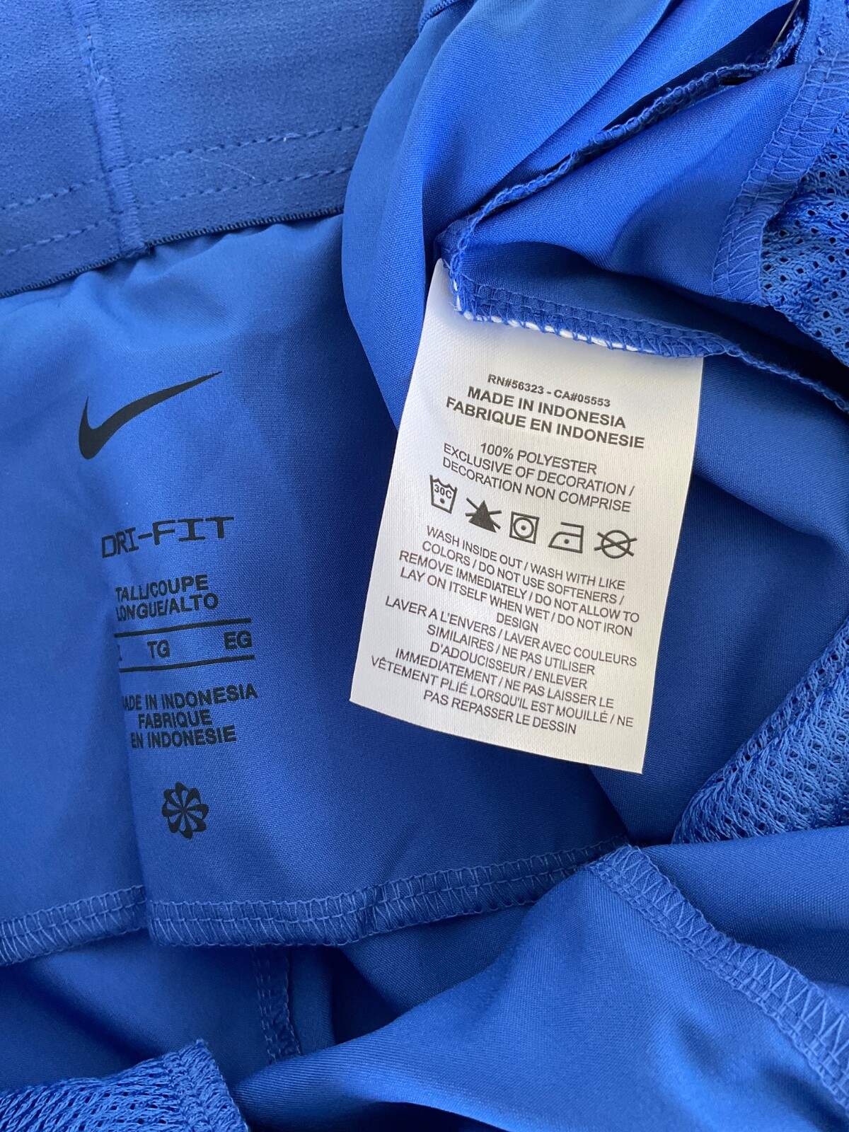 Nike Dri Fit Running Shorts 9 Inch Polyester Men New Royal Blue