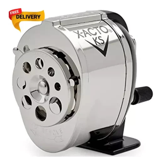 Pencil Sharpener Wall Mount Manual Crank School Vintage Look Boston Metal Desk