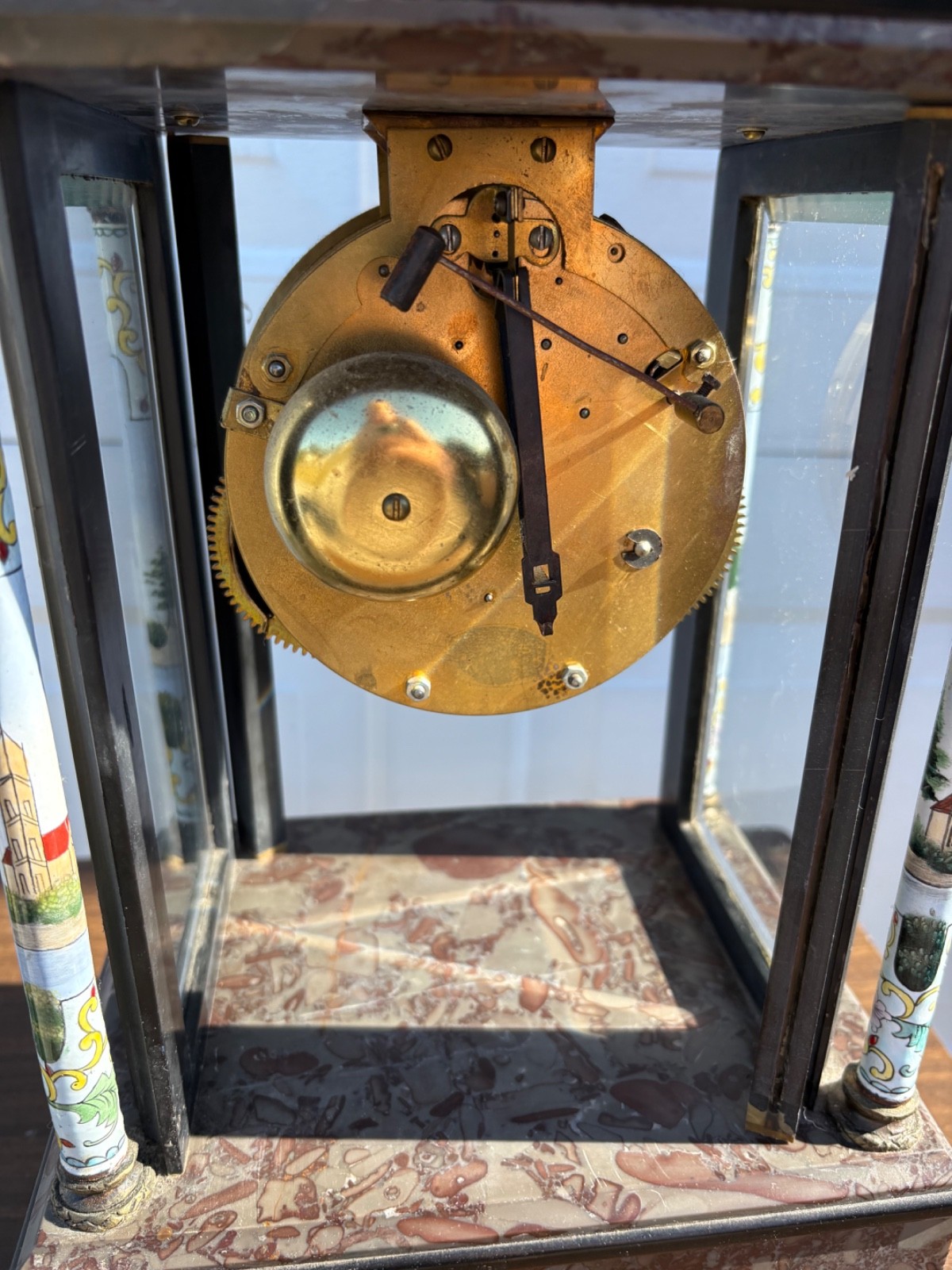 French Clock Bronze Cherubs Lion 1880's **Read**