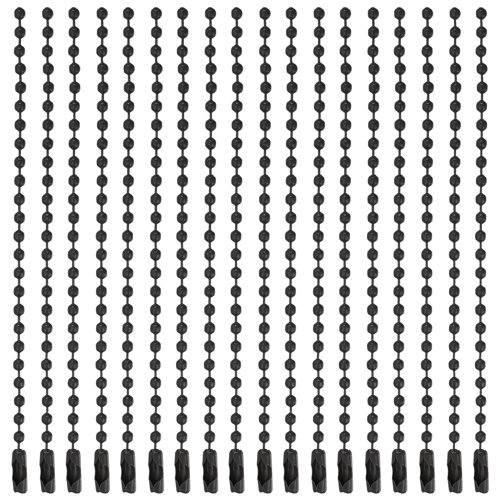 20Pcs Ball Bead Chain Metal Ball Chain with Connectors Black