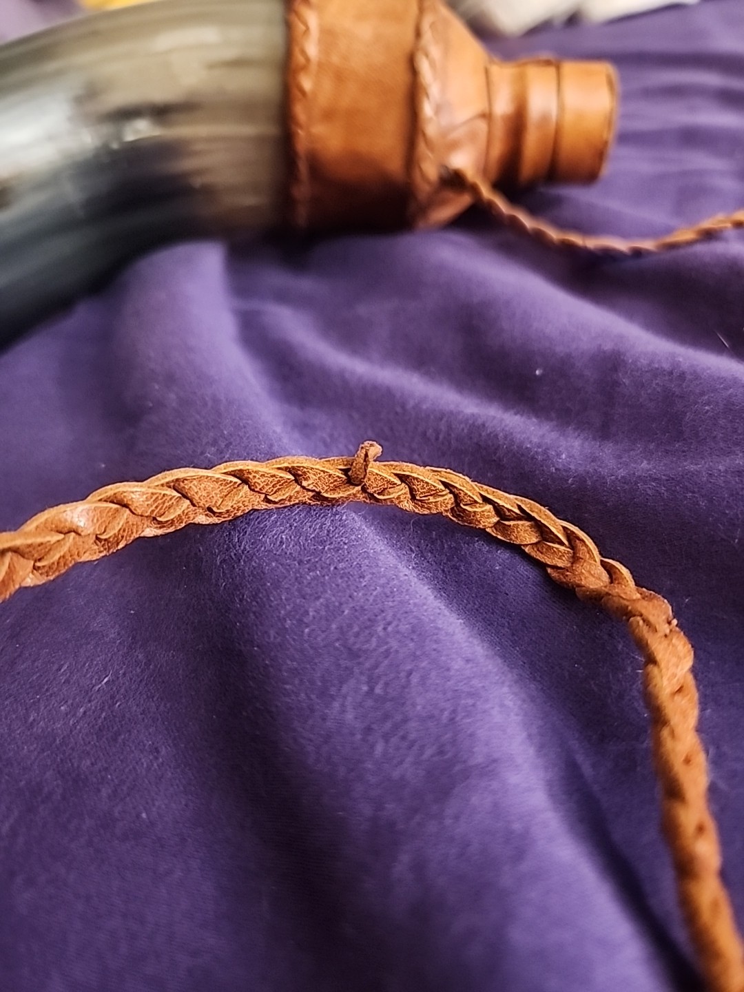 Rare | Handmade Bull Horn Drinking Flask Leather | Vintage HTF Fun Unique Viking