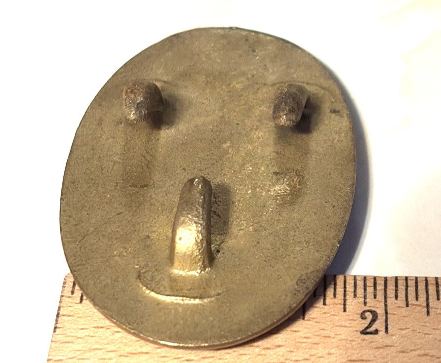 Union Civil War Belt Buckle Oval Brass US Military w Hooks Reenactment Vint LOOK