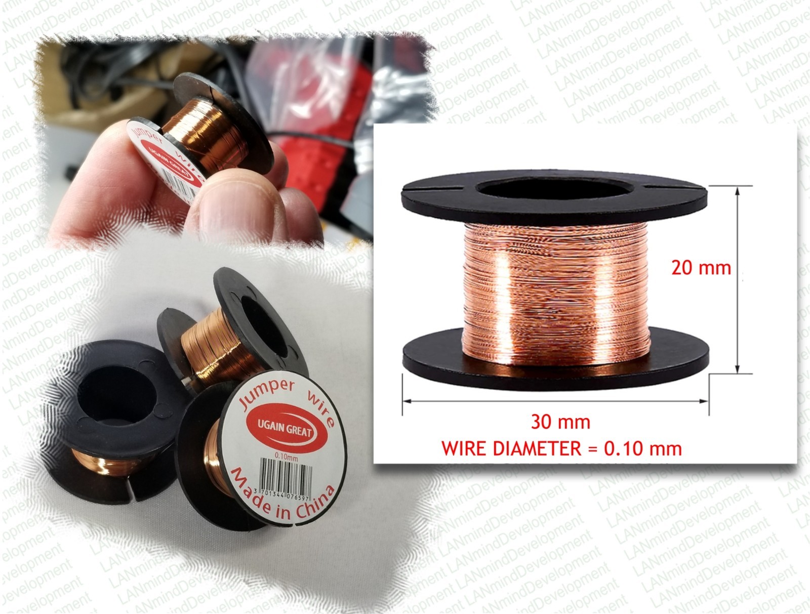 3Pcs 0.1mm Enameled Copper Jumper Wire - Phone & PCB Repair - FREE SHIPPING!!!!