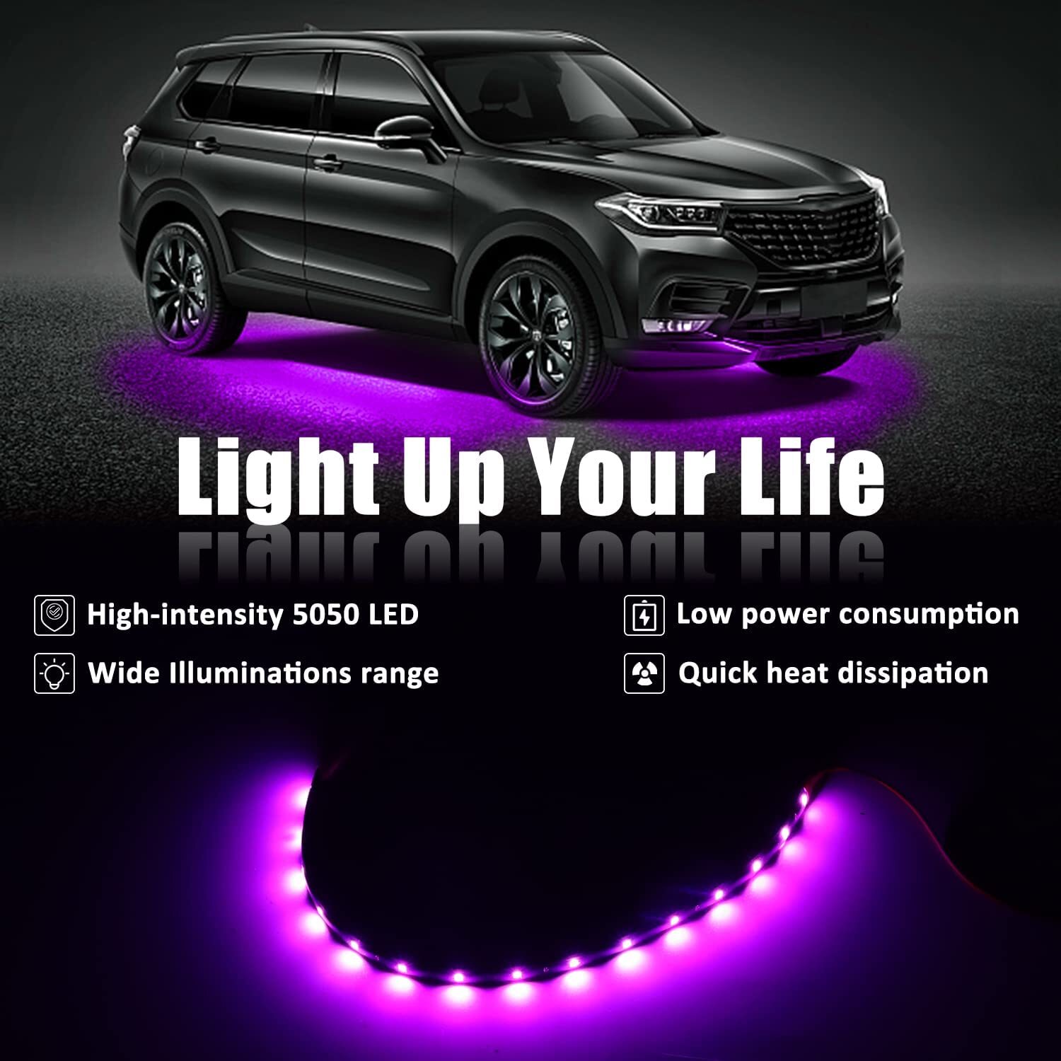 Lot Waterproof 12''/15 DC 12V Motor LED Strip Underbody Light For Car Motorcycl