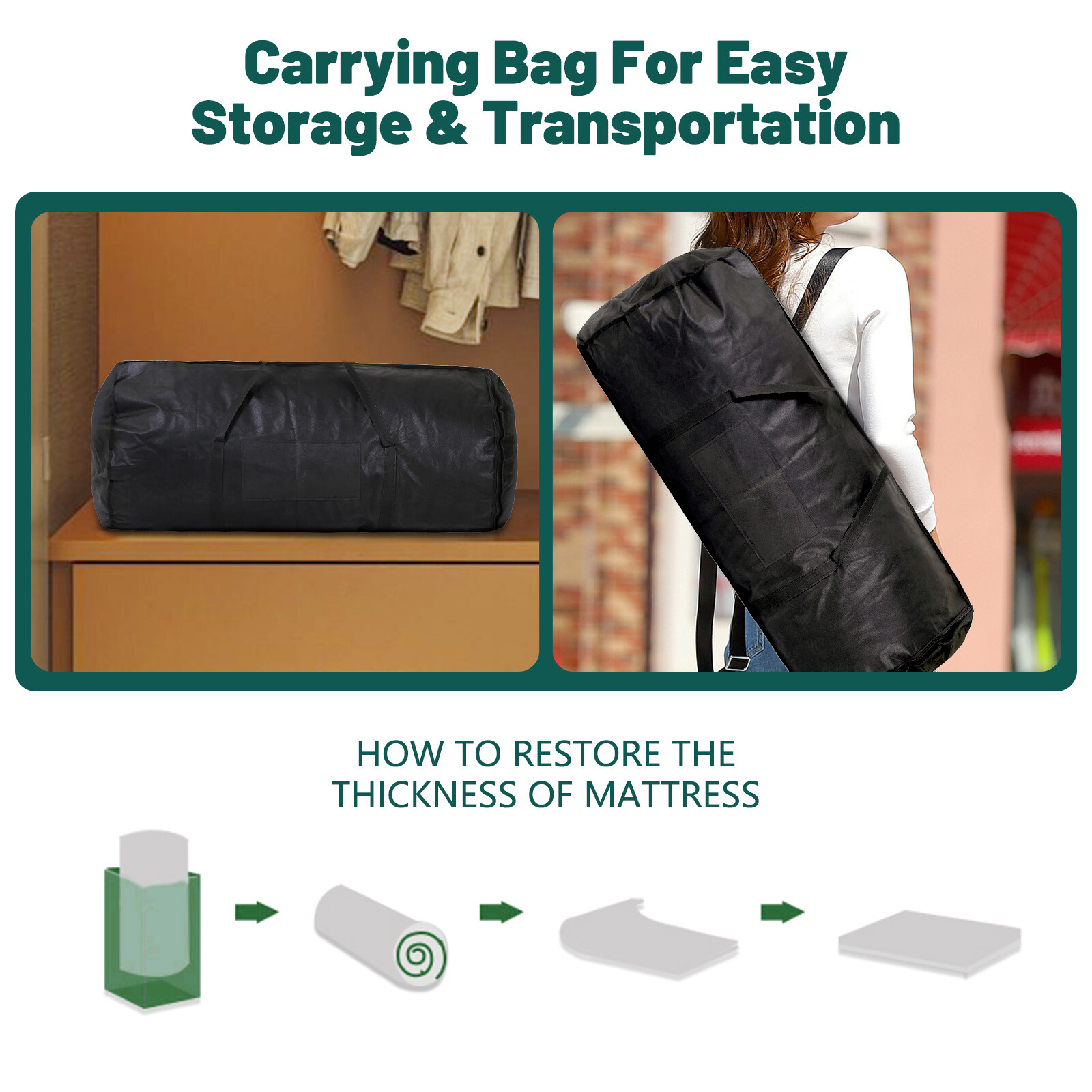 NAIZEA Japanese Floor Mattress Mattress Topper for Back Pain Camp Mattress Mat