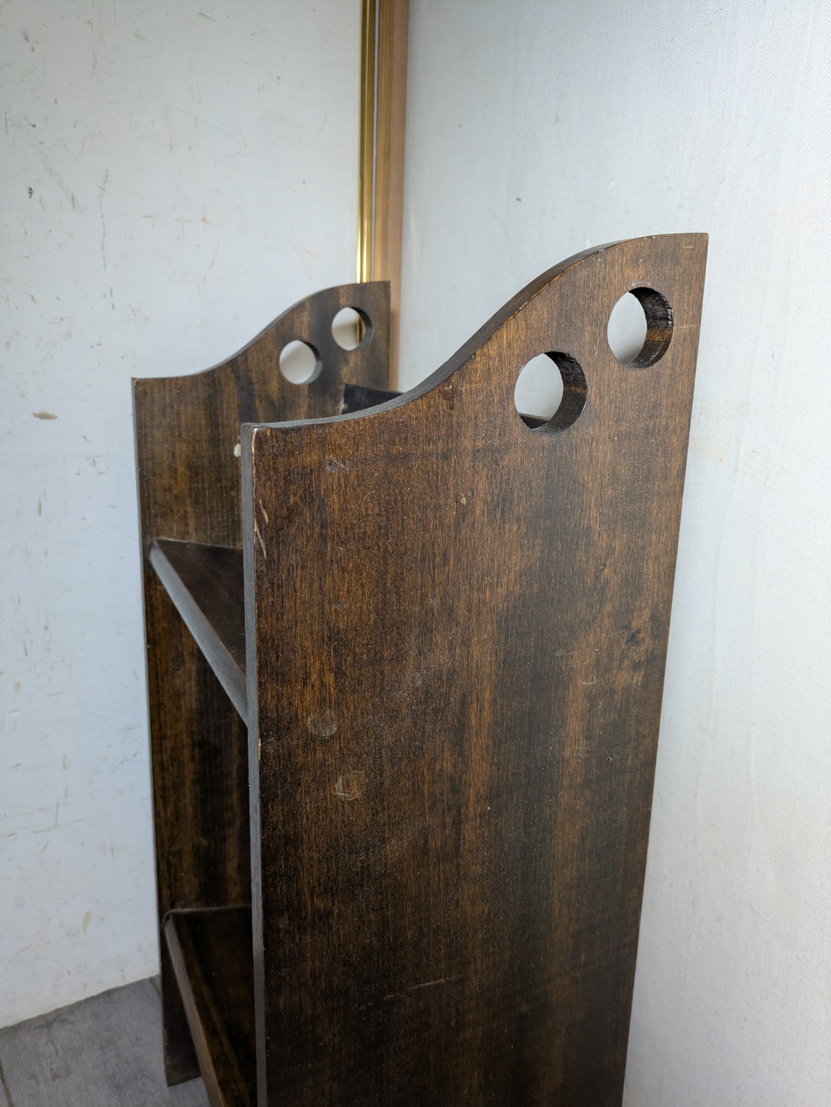 Vintage Mission Arts & Crafts Small Wood Bookcase Bookshelf 2-Tier Stand R87