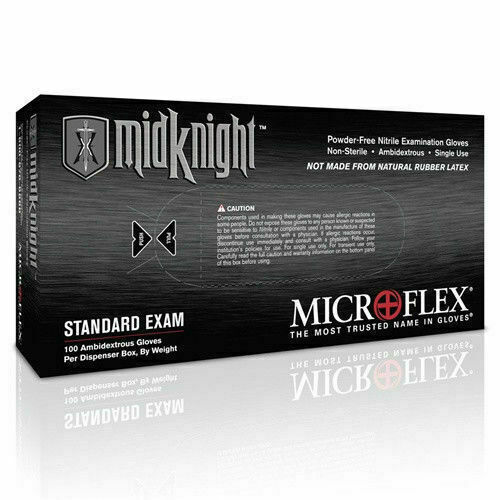 Microflex MK296XL Midknight Black Nitrile Powder-Free Gloves-XL Extra Large-Case