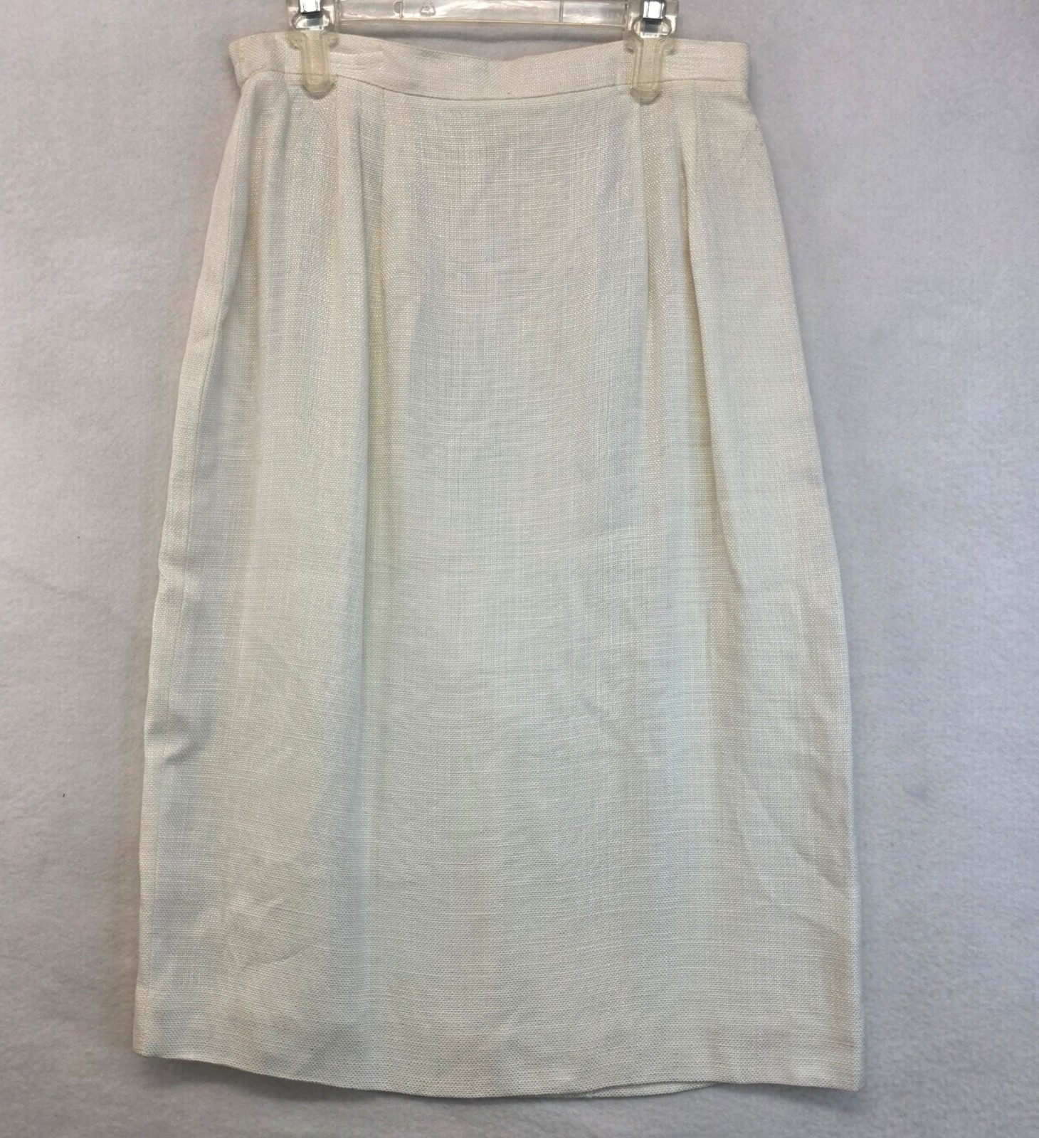 Vintage Susan Bristol Pencil Skirt Sz 8 Ivory Deadstock USA Neutral Fairy Career