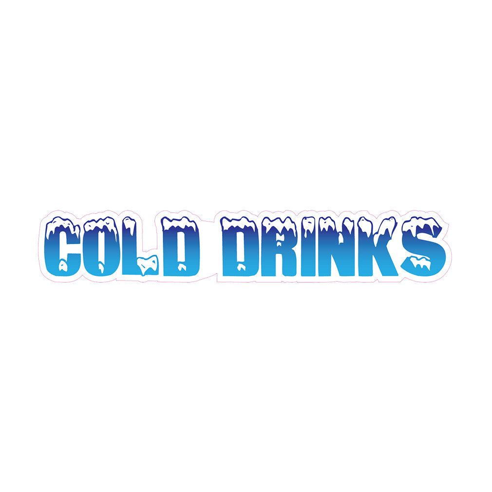 Food Truck Decals Cold Drinks Style B Restaurant & Food Concession Sign White