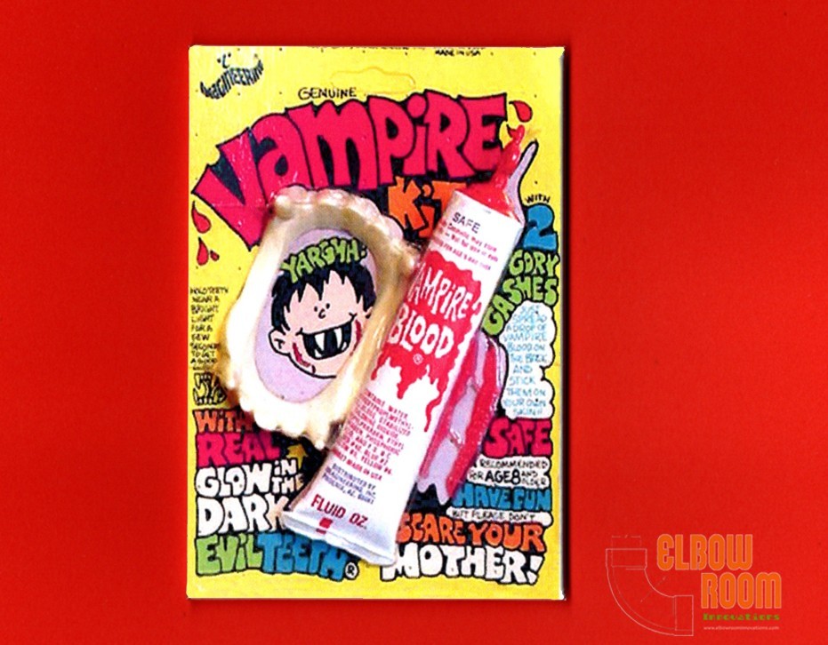 Vintage Vampire Kit package art 2x3" fridge magnet Imagineering 70s Halloween
