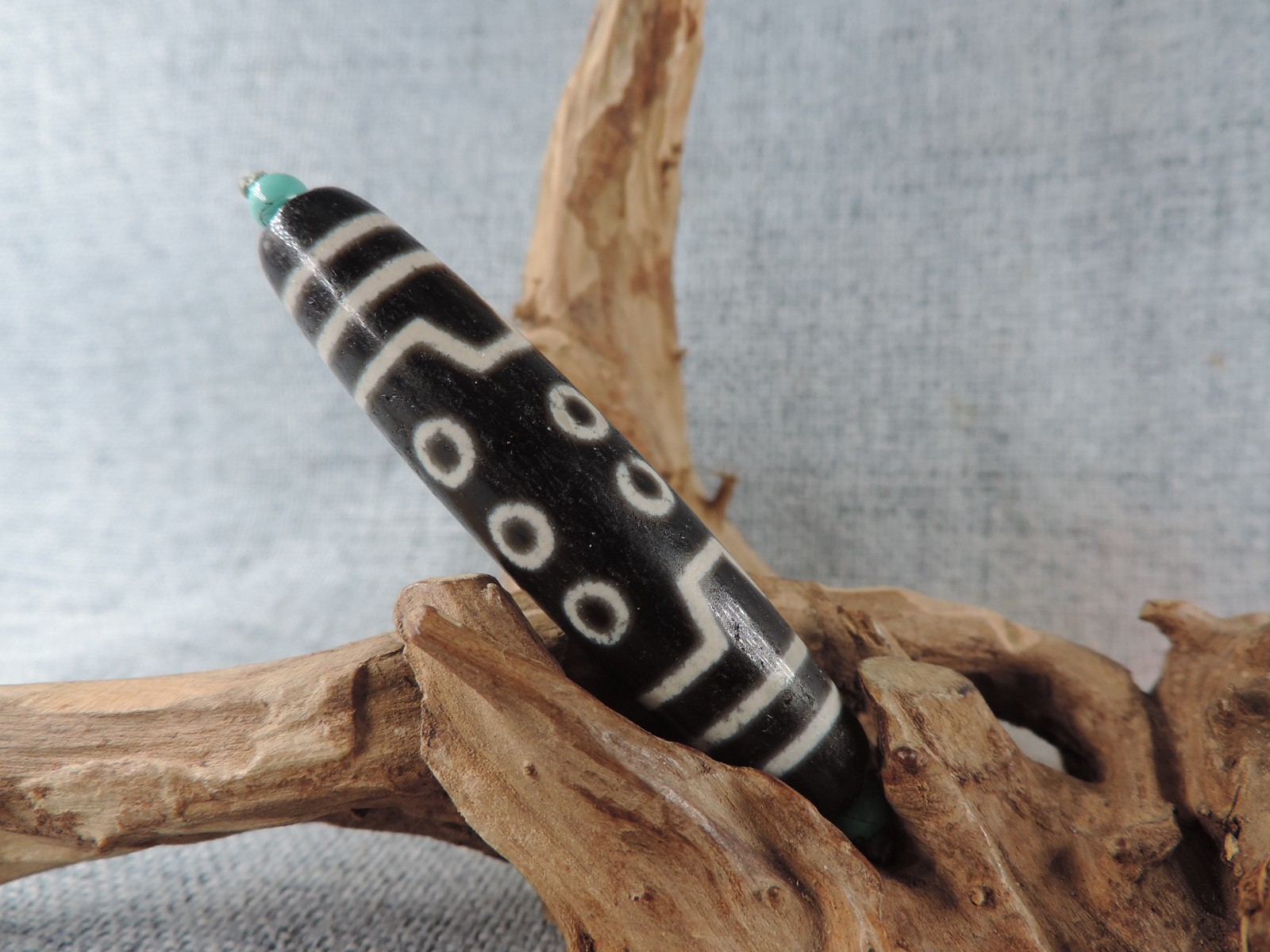 Vintage Energ Tibetan 7 Eyes Old Agate Dzi Beads Amulet Pendant Tibet Gzi Bead D