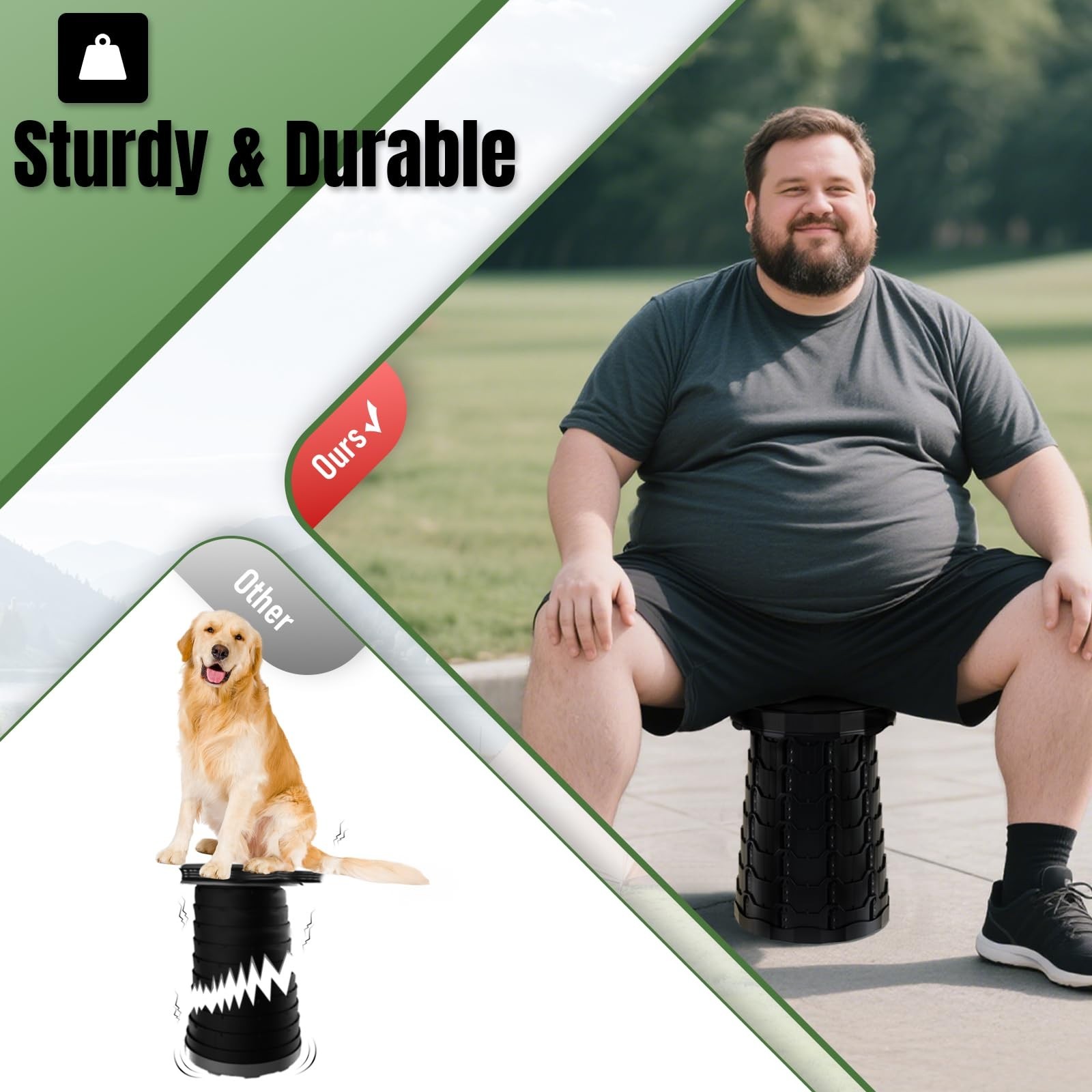 1 PCS Upgraded Foldable Stool Thickened Portable Collapsible Stool (BLACK)