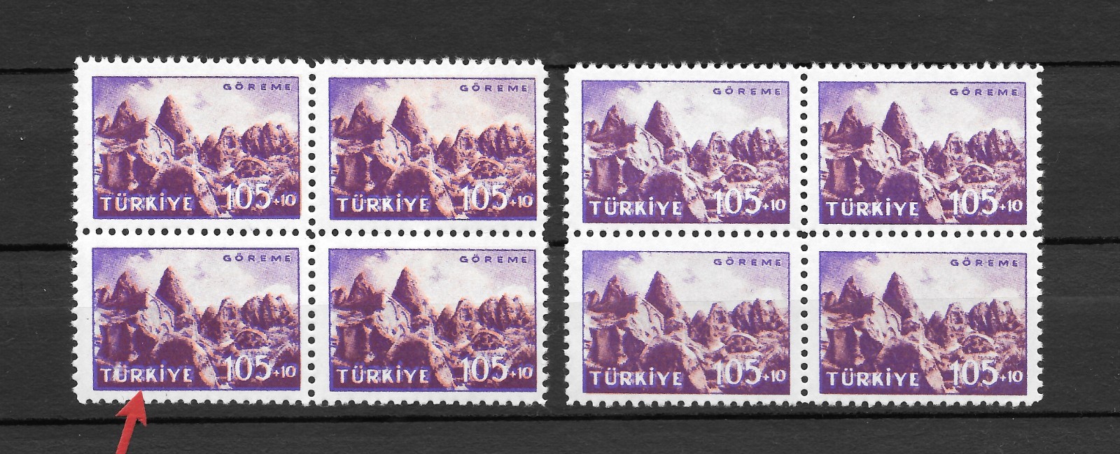 Turkey 1959 Tourist Publicity Block of 4 Colour Shift Error MNH (R359)