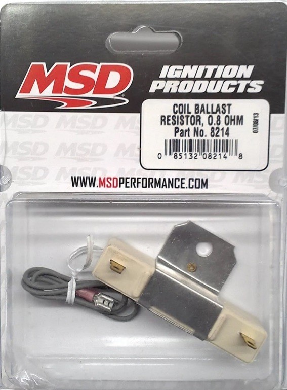 MSD Ballast Resistor 8214; 0.80 Ohm Resistor, Points Ignition w/Blaster Coil