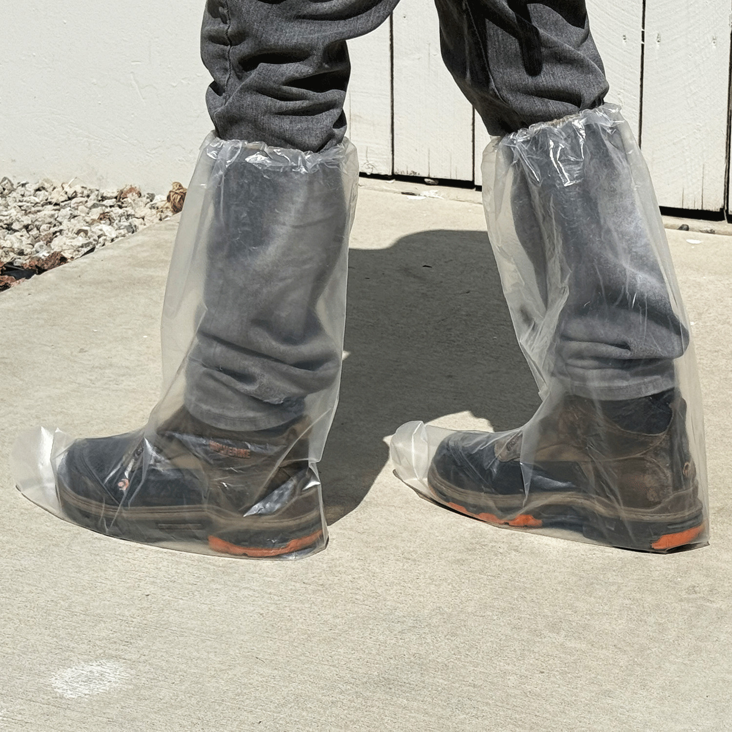 Sandbaggy Waterproof Boot/Shoe Covers - 19" Tall, 3 Mil Disposable (Clear)