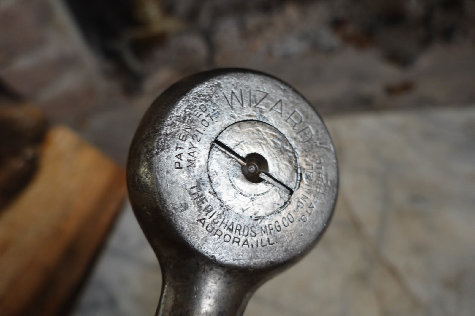 Antique "WIZARD" ADJUSTABLE RATCHET WRENCH PAT MAY 21 1907 Mechanic Railroad