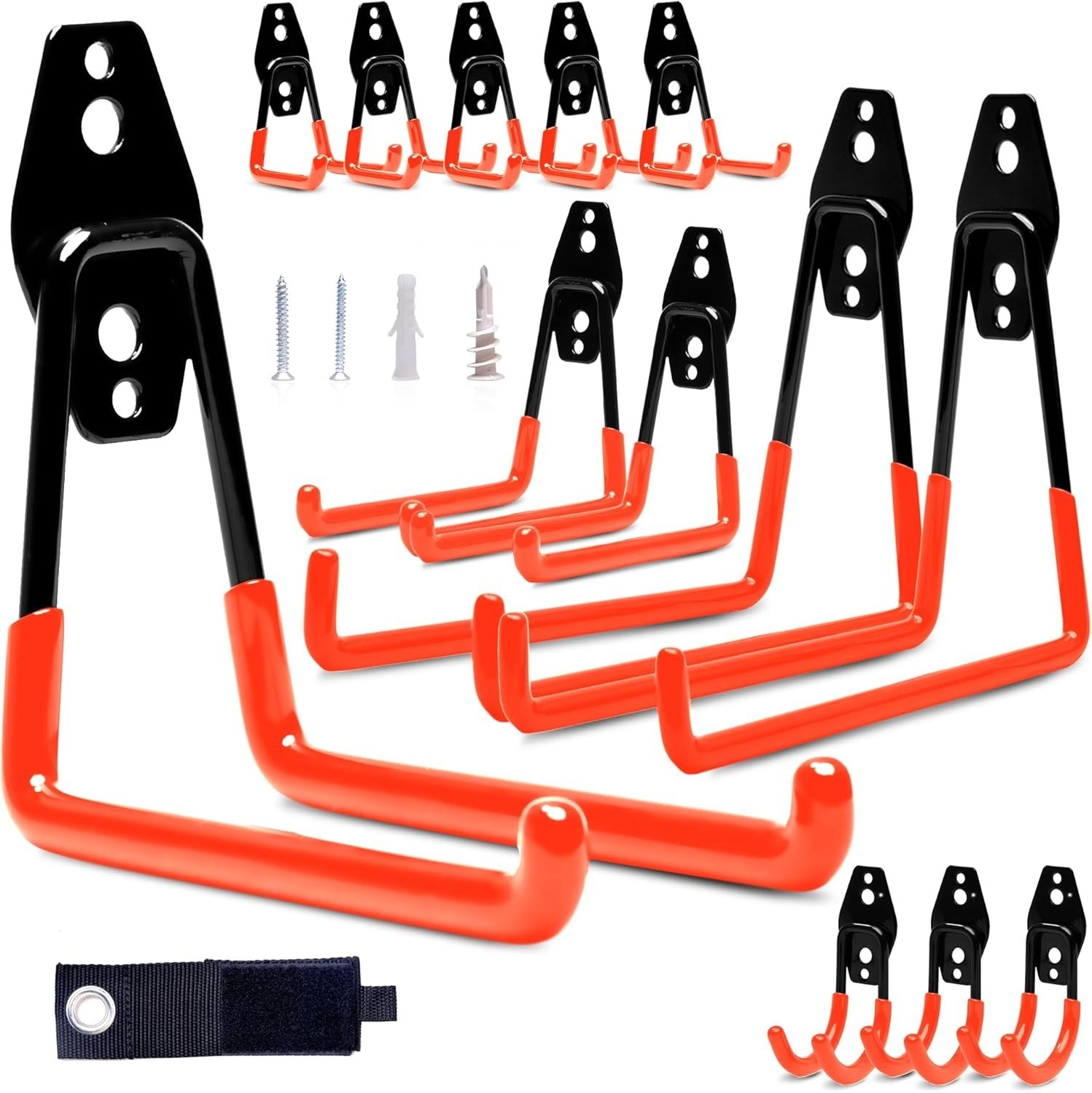 13 Pack Heavy Duty Garage Hooks Wall Mount Steel Storage For Tools Ladders Bikes