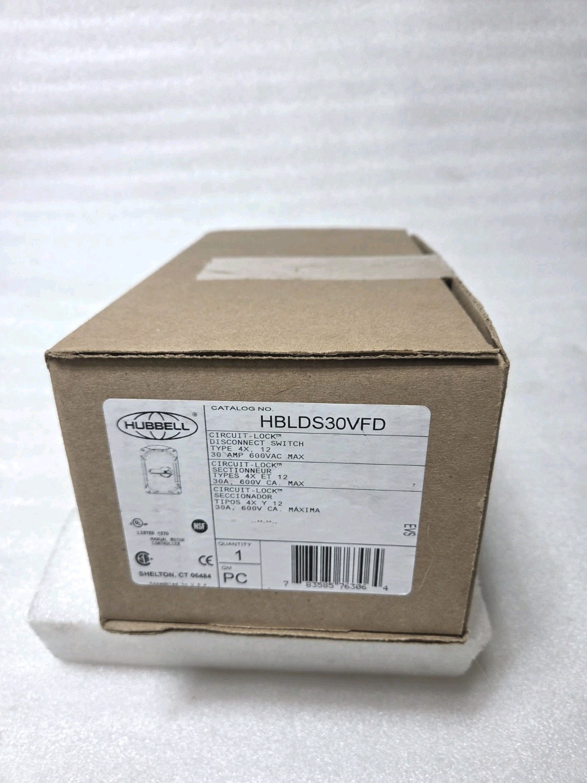 HUBBELL HBLDS30VFD Industrial Grade Manual Motor Controller 30A 600VAC   N£W